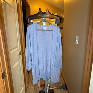 ** Liz Claiborne Blue Cardigan Sweater Soft Knit Longline - 1X